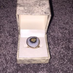 Stone and crystal ring